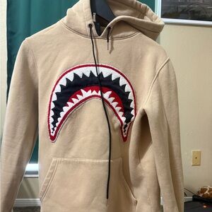 Tan Hoodie with Shark Design